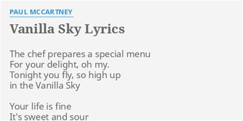 vanilla sky lyrics